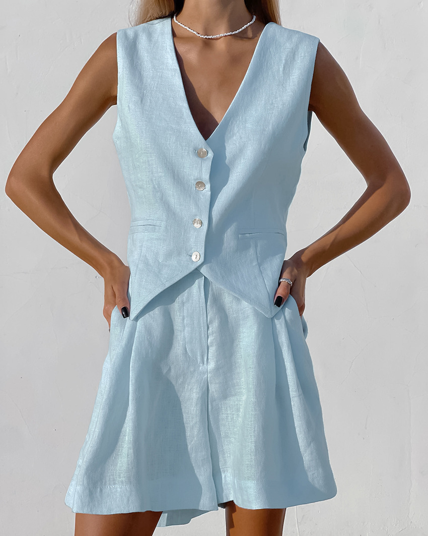 Summer Linen Clothing For Women - 2025 nuevo traje chaleco + conjunto