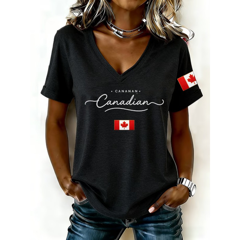 Summer Clothing Women Canada - Camisetas con estampado de la bandera