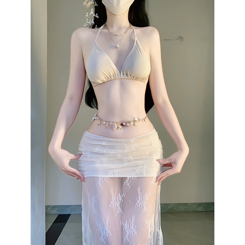 Swim Cover Up Mesh - Elegante Conjunto de Bikini de 4