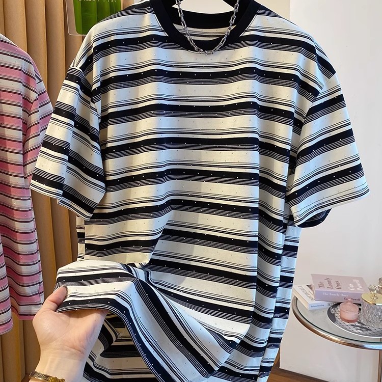 Summer Clothing Outlet - Camiseta de Manga Corta a Rayas
