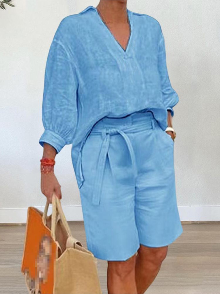 Summer Linen Clothing For Women - Trajes de mujer, conjunto de dos