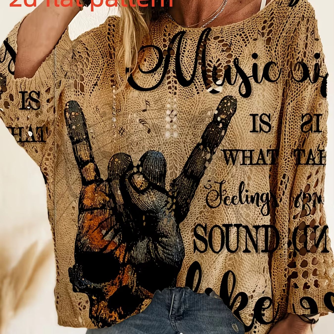 Summer Clothing Yarn - Blusa de Mujer con Estampado Digital,