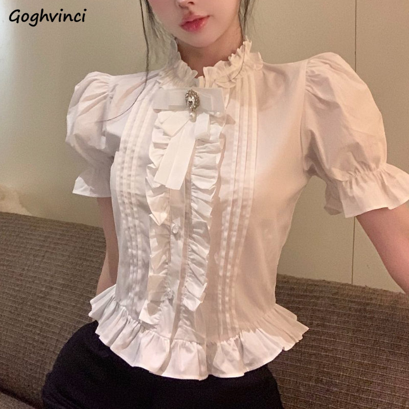 Summer Linen Clothing For Women - Camisas de manga abombada para mujer,