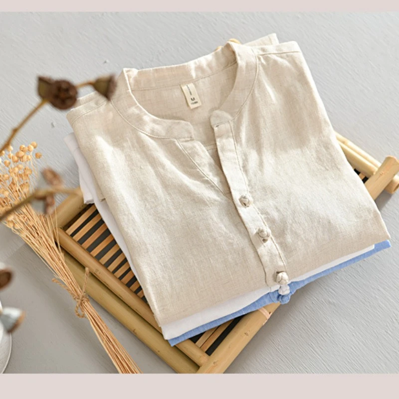 Camiseta Vintage de lino puro  - Summer Clothing Linen reseña y precio