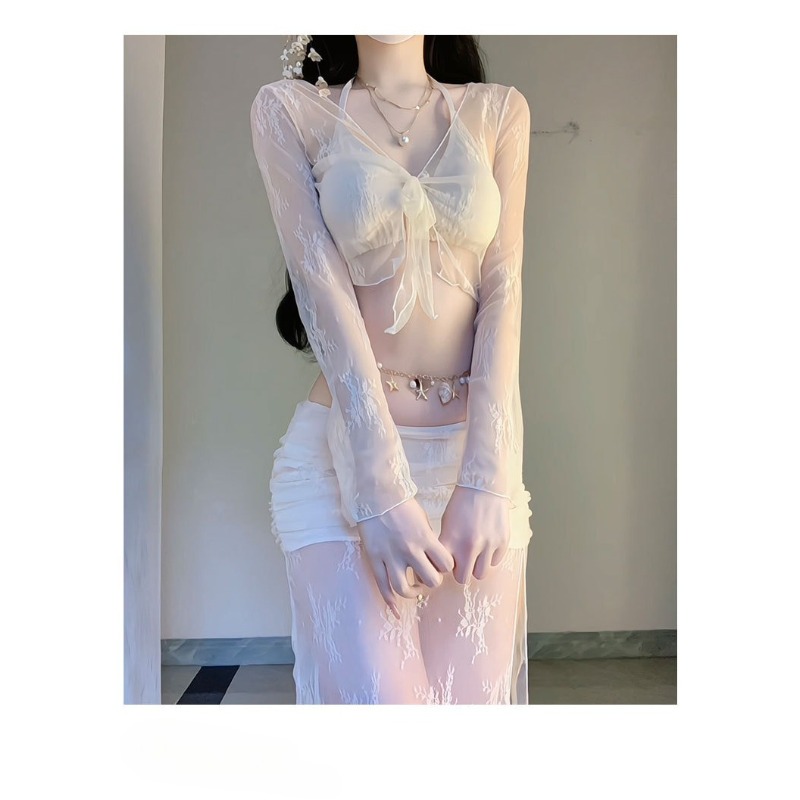 Elegante Conjunto de Bikini de - Swim Cover Up Mesh reseña y precio