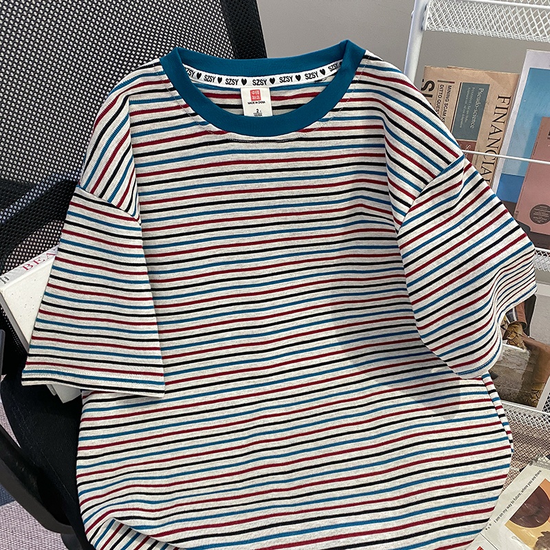 Camiseta de Manga Corta a Raya - Summer Clothing Outlet reseña y precio