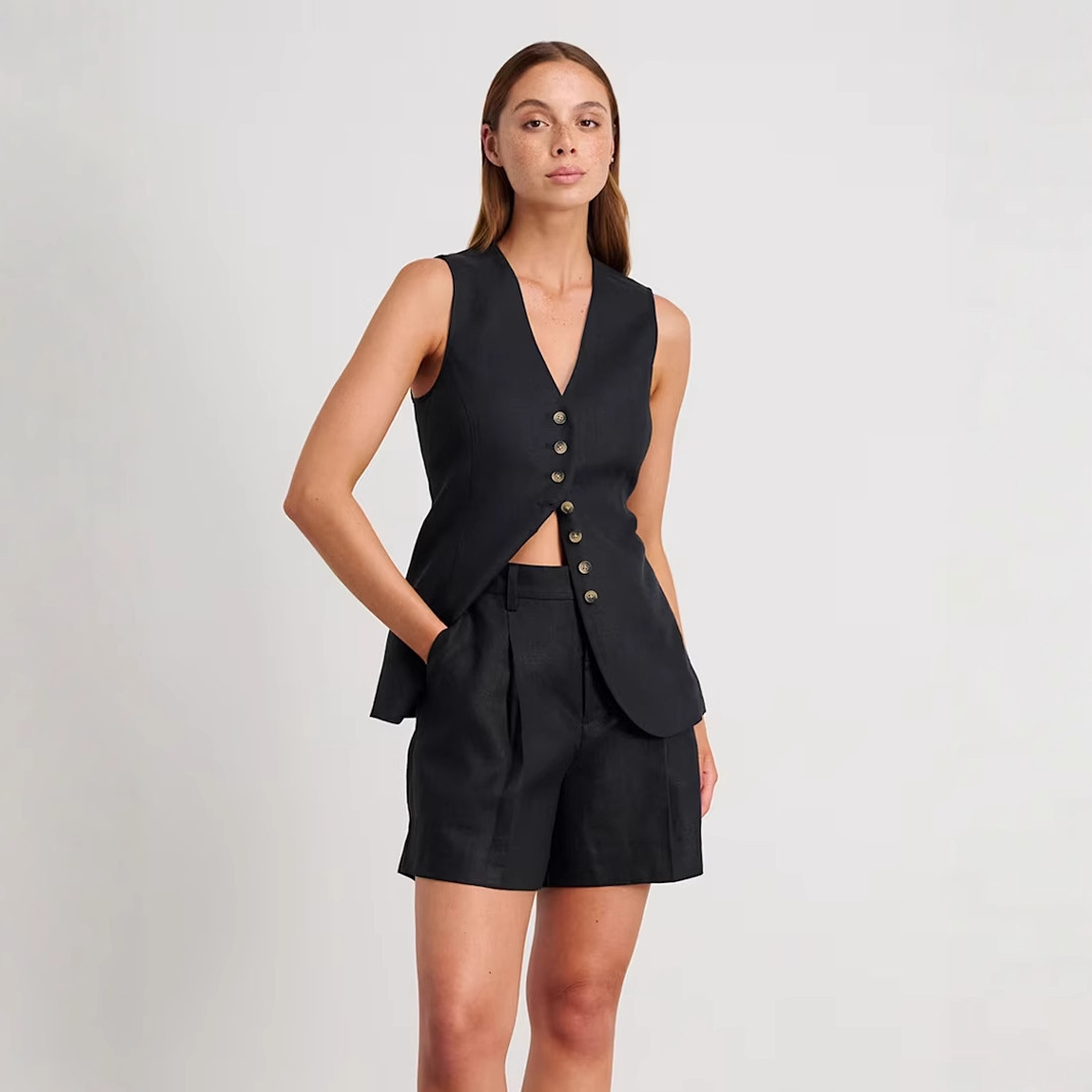 Wolfeel-Conjunto de chaleco y  - Summer Linen Clothing For Women reseña y precio