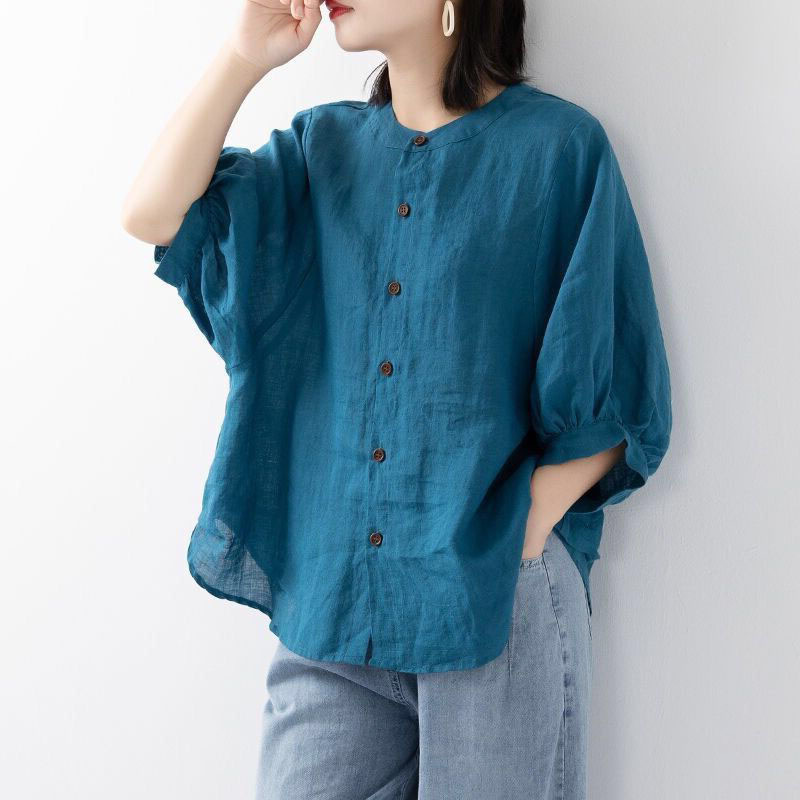 Camisa de algodón y lino para  - Summer Clothing Linen reseña y precio