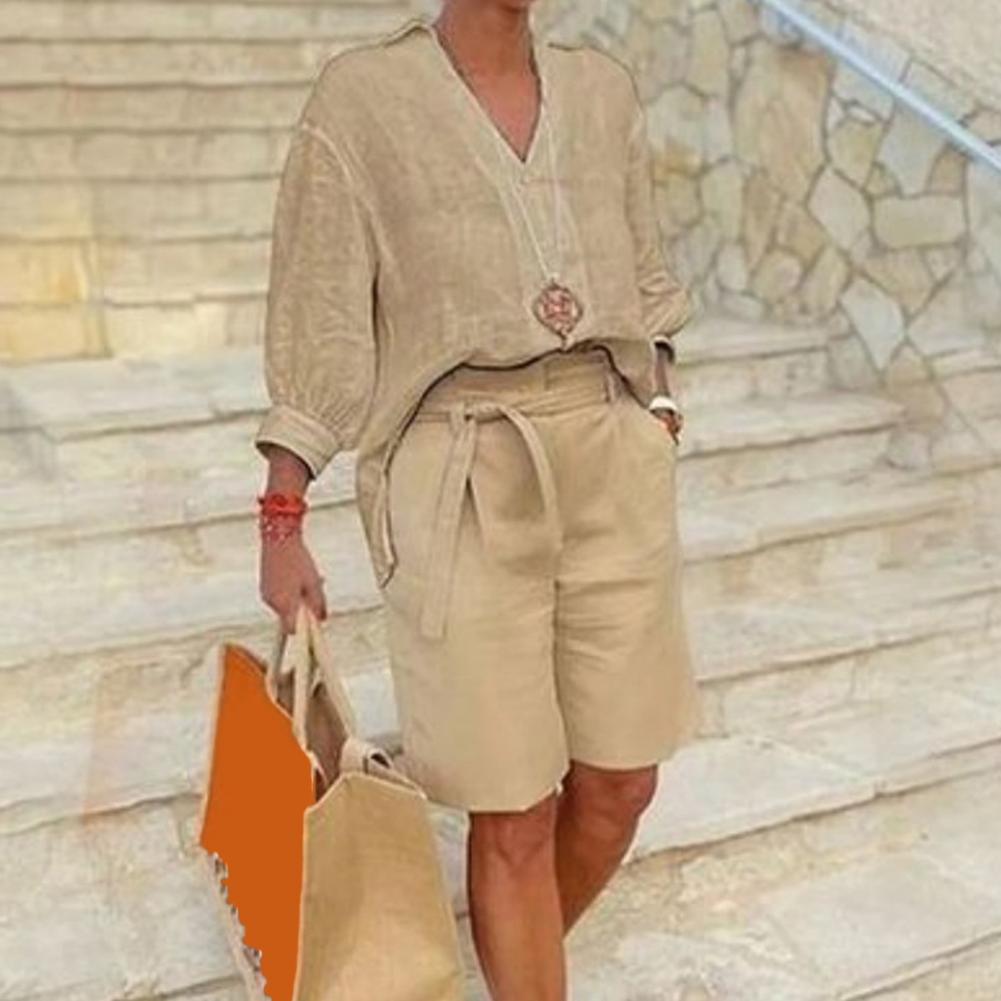 Conjunto de dos piezas de algo - Summer Clothing Linen reseña y precio