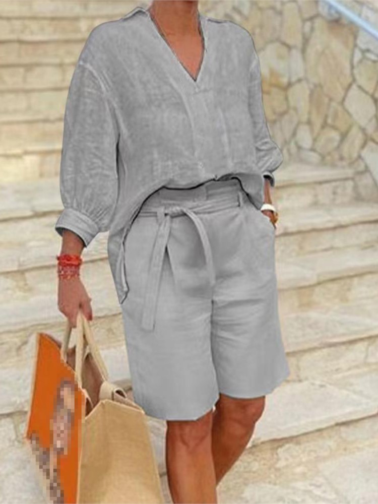Trajes de mujer, conjunto de d - Summer Linen Clothing For Women reseña y precio