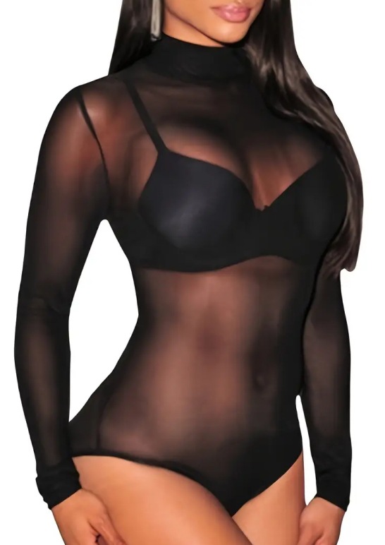 Body de malla transparente de  - Swim Cover Up Mesh reseña y precio