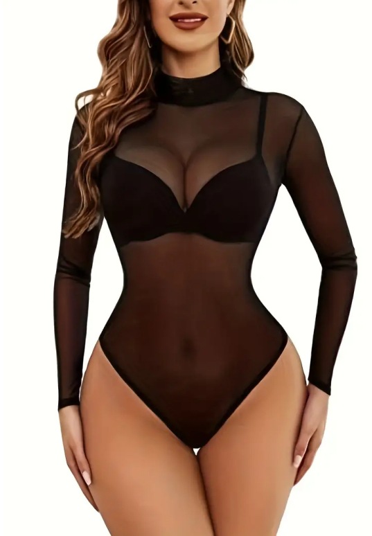 Body de malla transparente de  - Swim Cover Up Mesh reseña y precio
